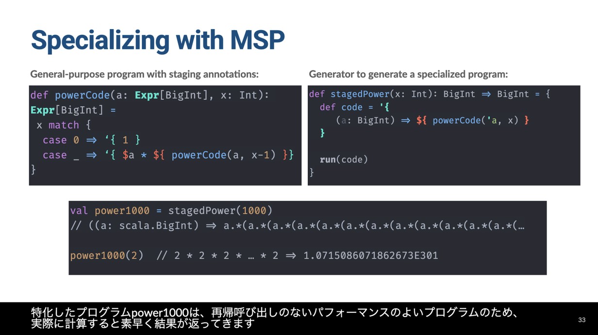 Specializing with MSP