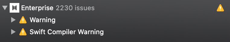 SwiftLint導入前のWarning