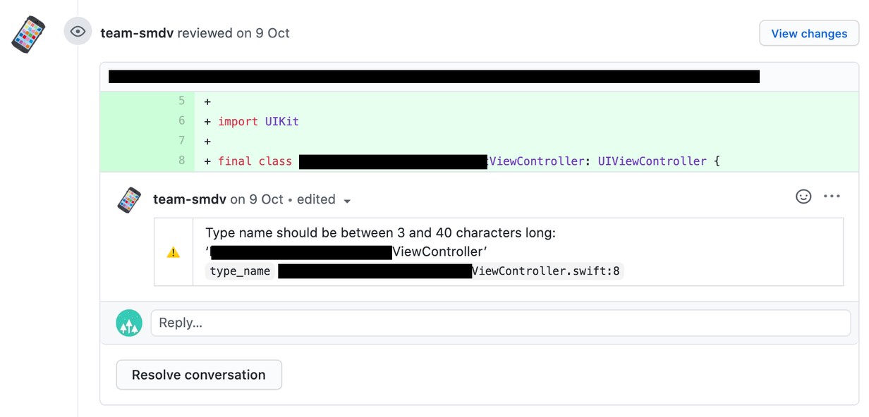 PR上でDangerがSwiftLintのWarningを指摘する
