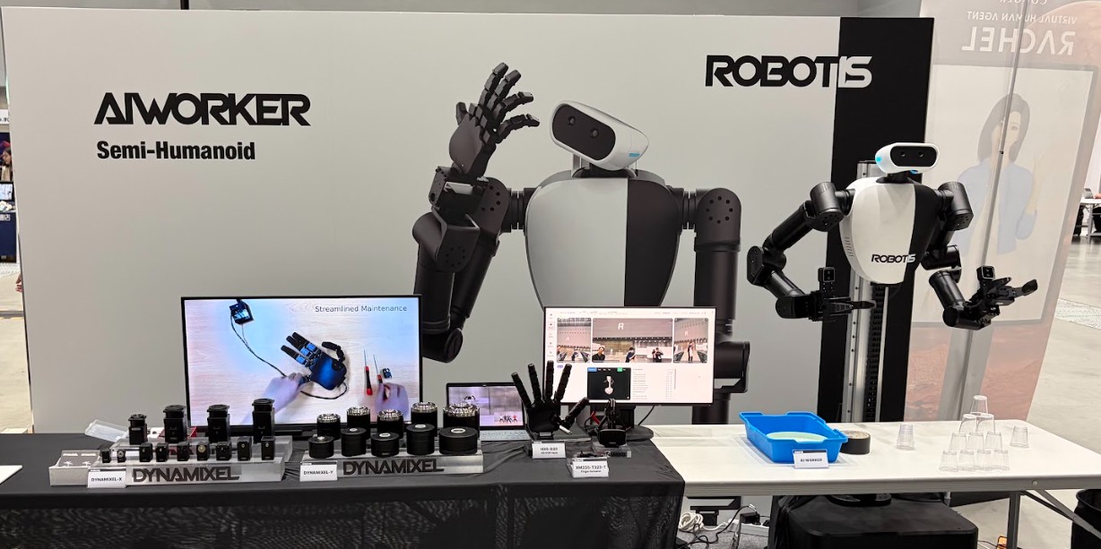 ROBOTIS「AI Worker」のロボットハンド展示